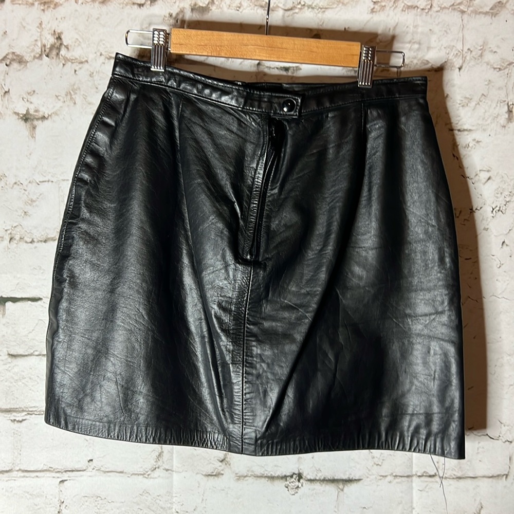 Black leather skirt
